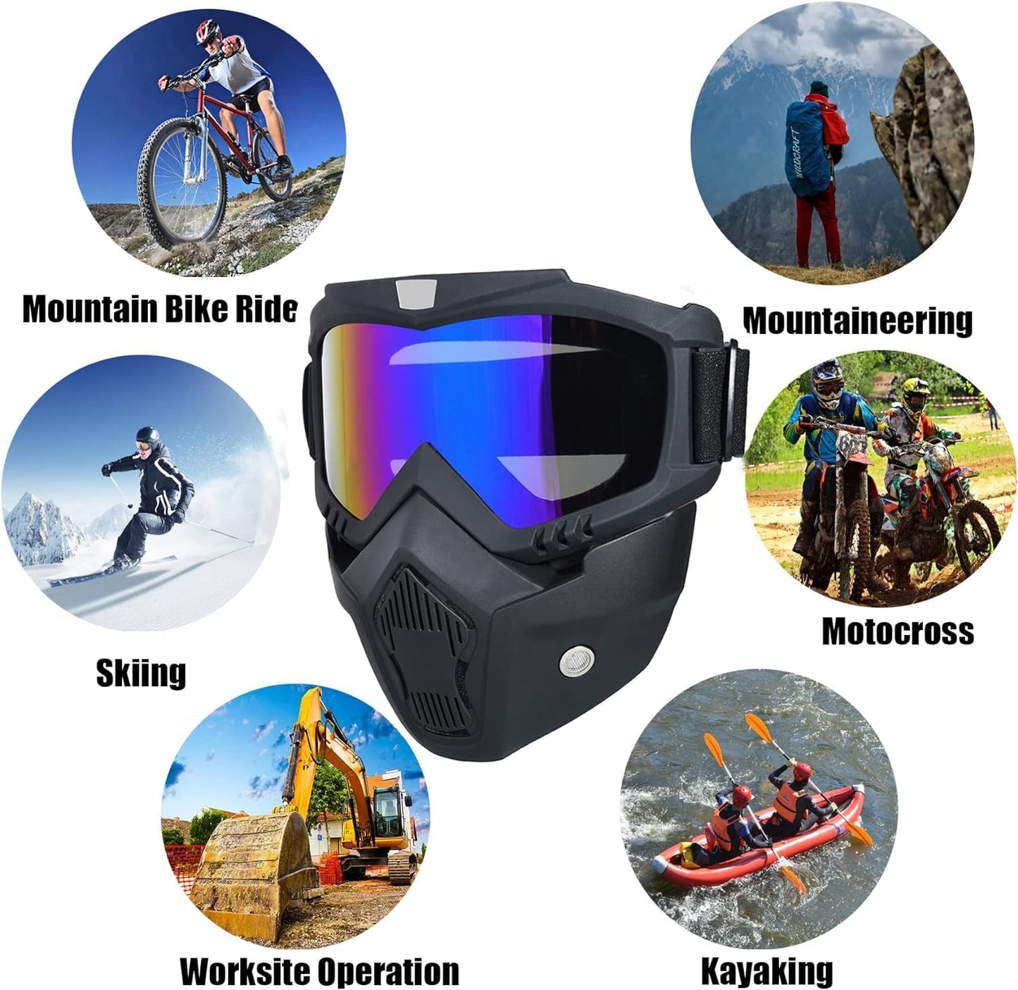 Bike Face Mask Goggles Stylish Design