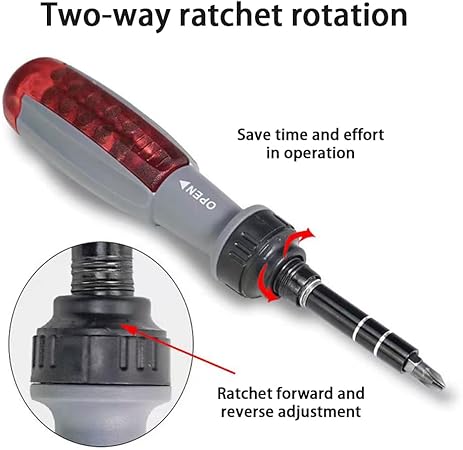 Heavy-Duty Manual Ratchet Screwdriver Set