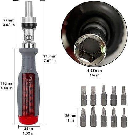 Heavy-Duty Manual Ratchet Screwdriver Set