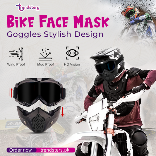 Bike Face Mask Goggles Stylish Design