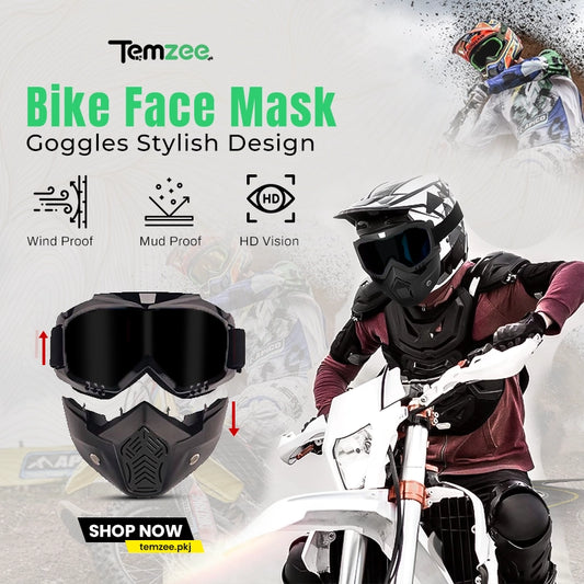 Bike Face Mask Goggles Stylish Design