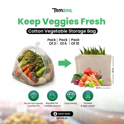 Reusable Cotton Vegetable Storage Bag