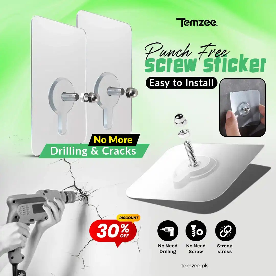 Punch-Free Screw Stickers